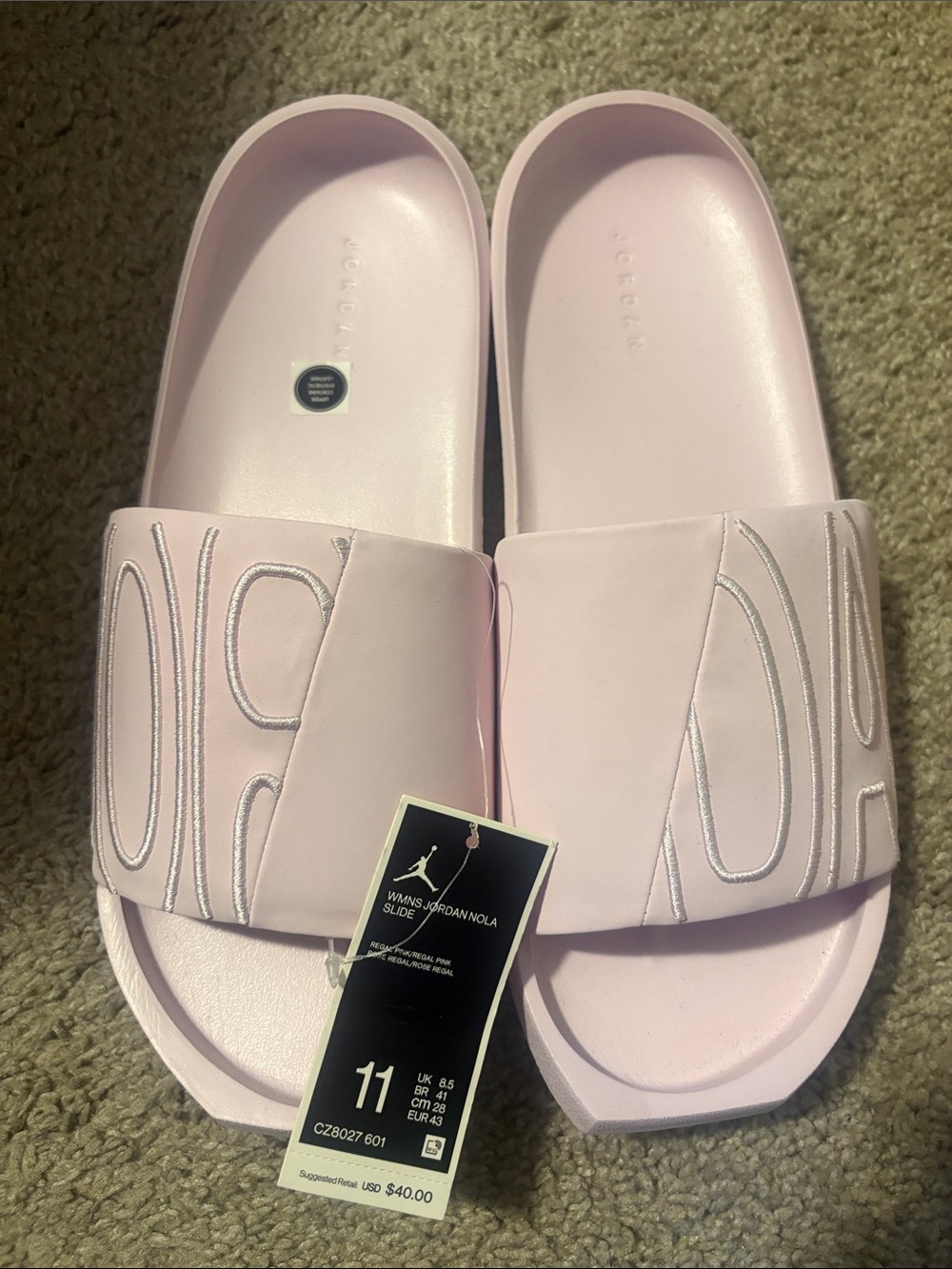 Jordan Nola Women's Slide Sandals in Light Pink, Size 11